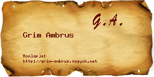 Grim Ambrus névjegykártya